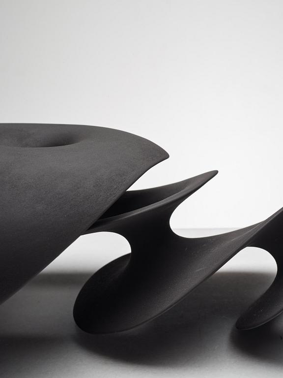 Eva Hild, a black stoneware sculpture "Prolongation", Sweden 2009.