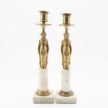 Candelabras, a pair, late Gustavian style, 19th century.
