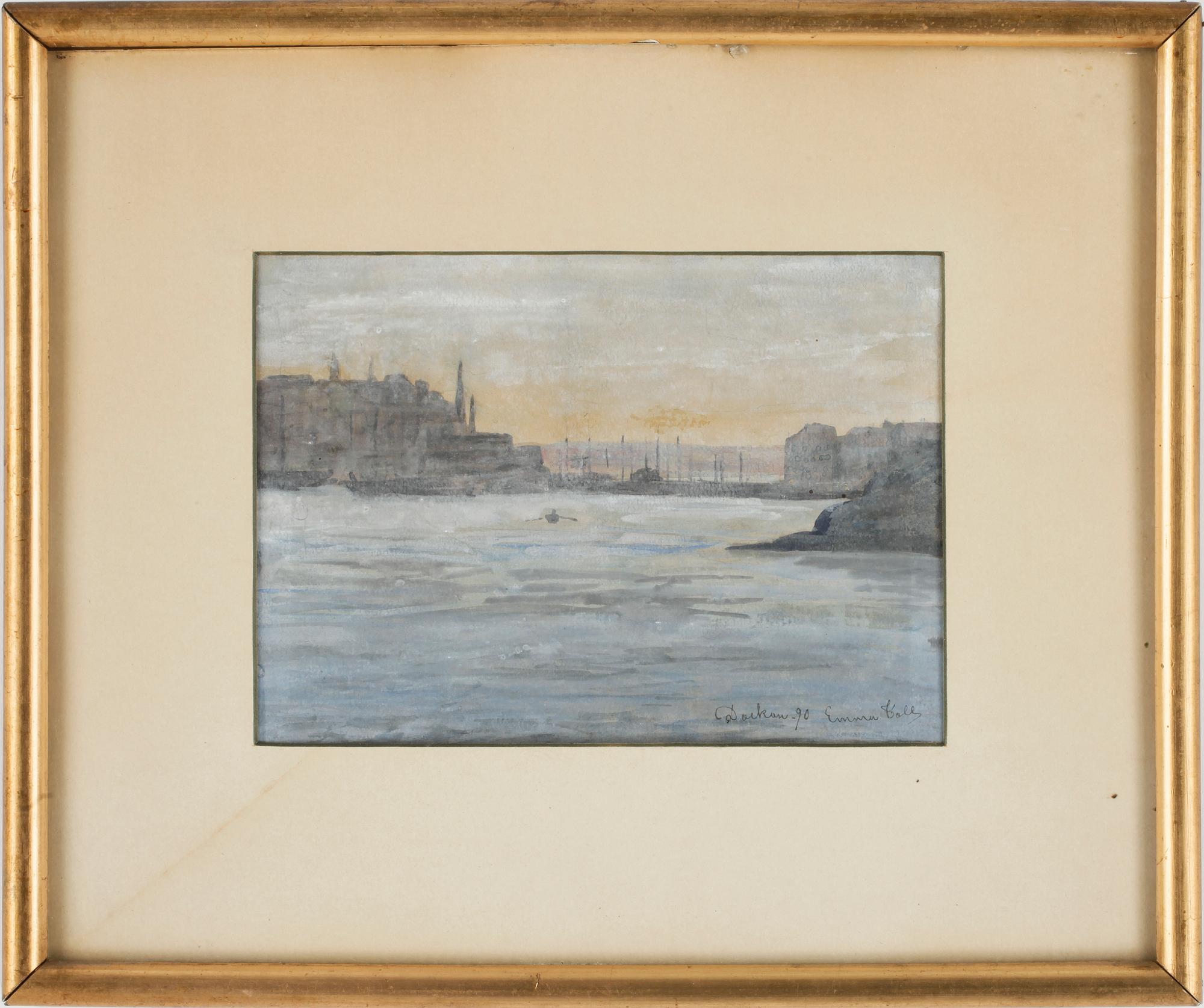 EMMA TOLL, akvarell, sign o dat -90.