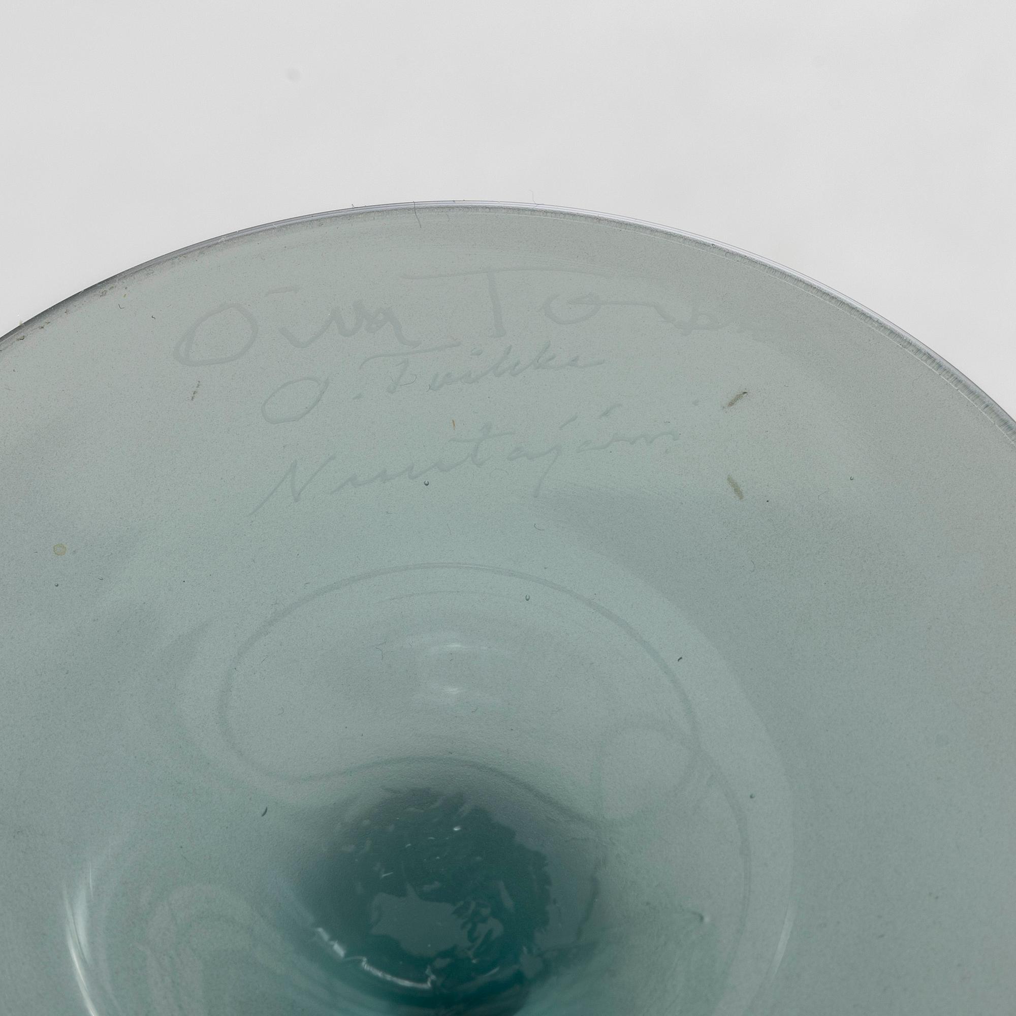 Oiva Toikka, pokaler, 3 st, glas, "Paletti", Nuutajärvi, Finland.