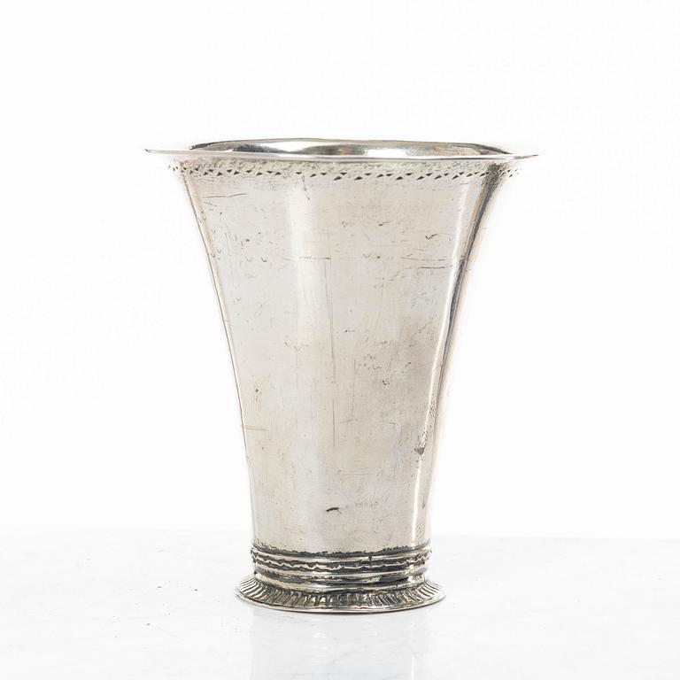 A Swedish silver beaker, mark of Samuel Zettersteen, Lidköping 1771.