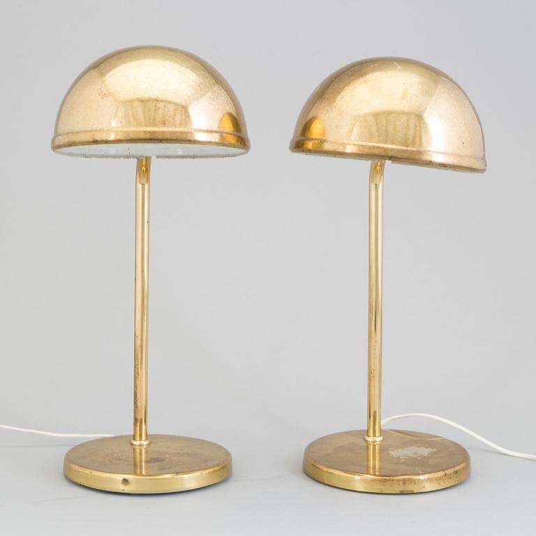 A pair of 1970s brass "Elit", Knud Christensen table lights.