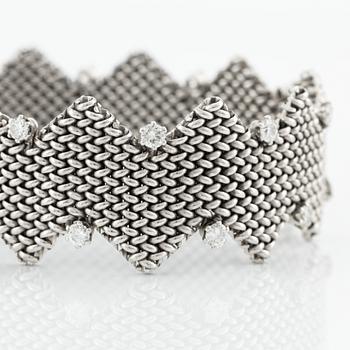 W.A. Bolin, bracelet, 18K white gold with brilliant-cut diamonds, Stockholm 1966.