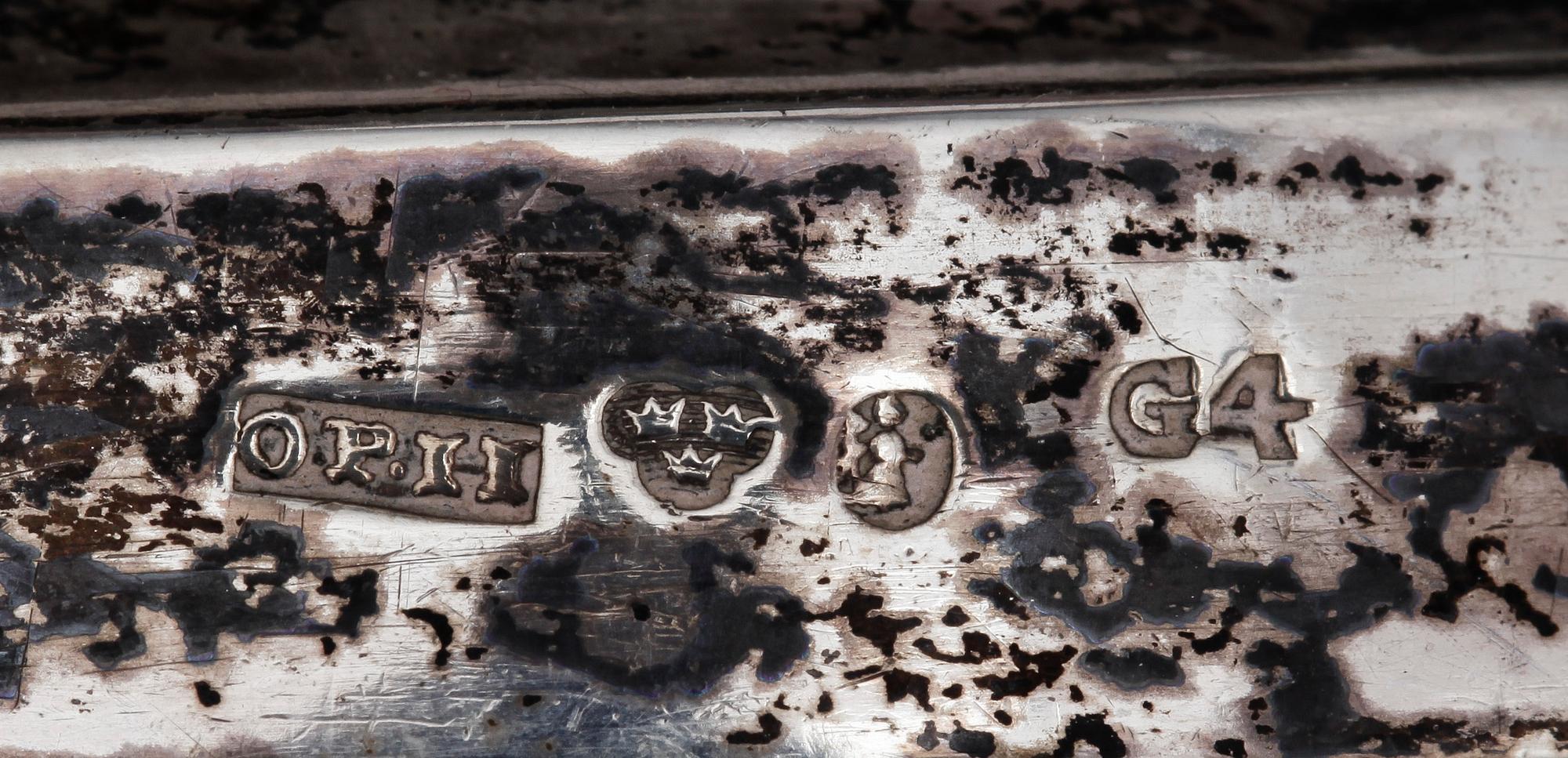 SOCKERSKÅL, silver, Olof Pehr Hallberg, Kalmar, 1837. Vikt 777.