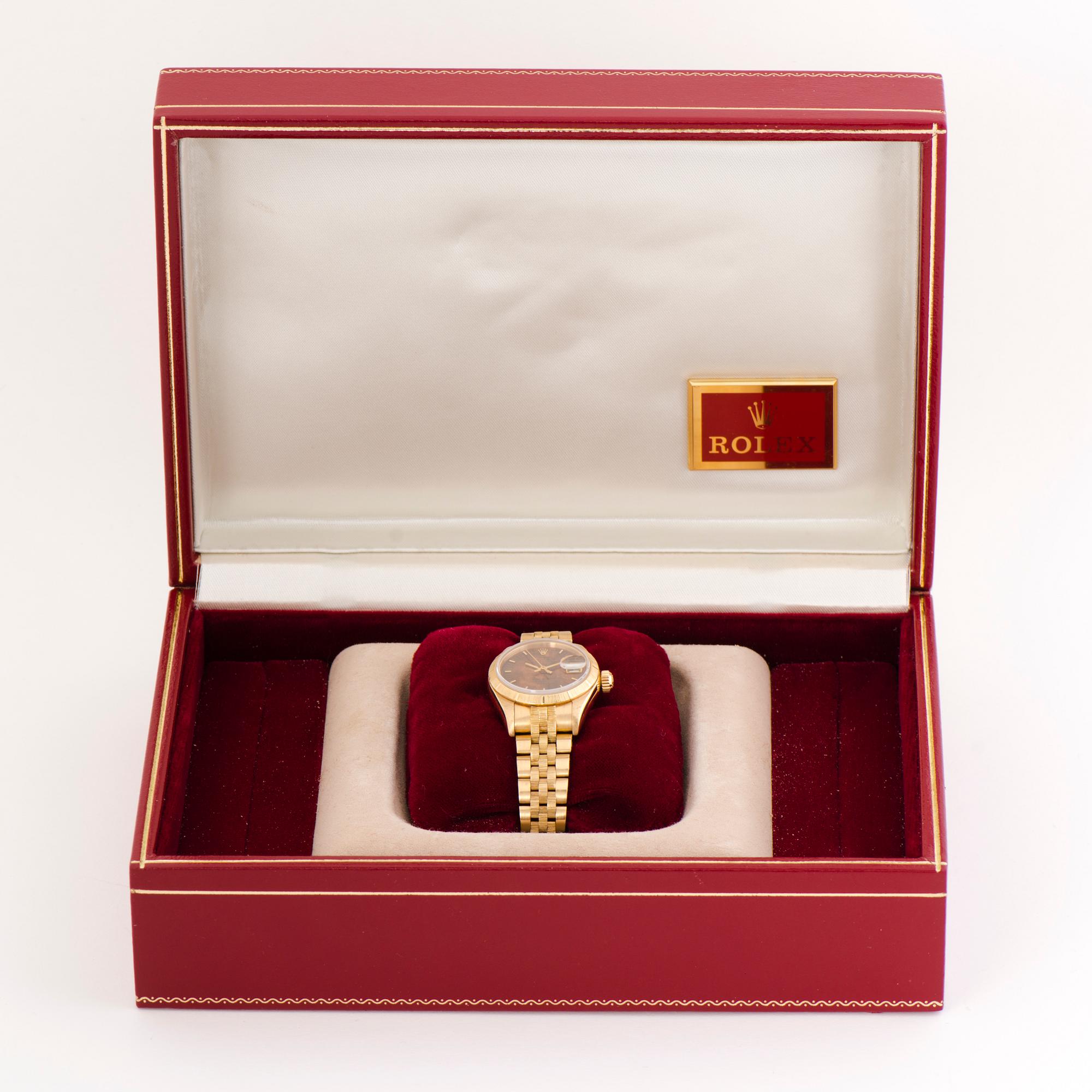 ROLEX, Datejust, 'Wood dial', wristwatch, 26 mm.