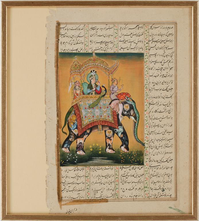 BOKILLUMINATIONER, 4 st, gouache, Indien / Persien.