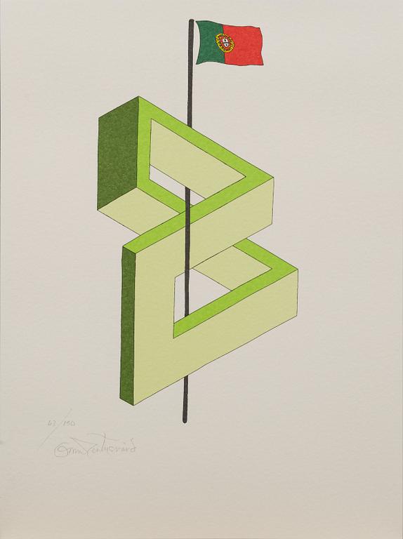 OSCAR REUTERSVÄRD, färglitografier 15 st i mapp signerade och numrerade 43/190.