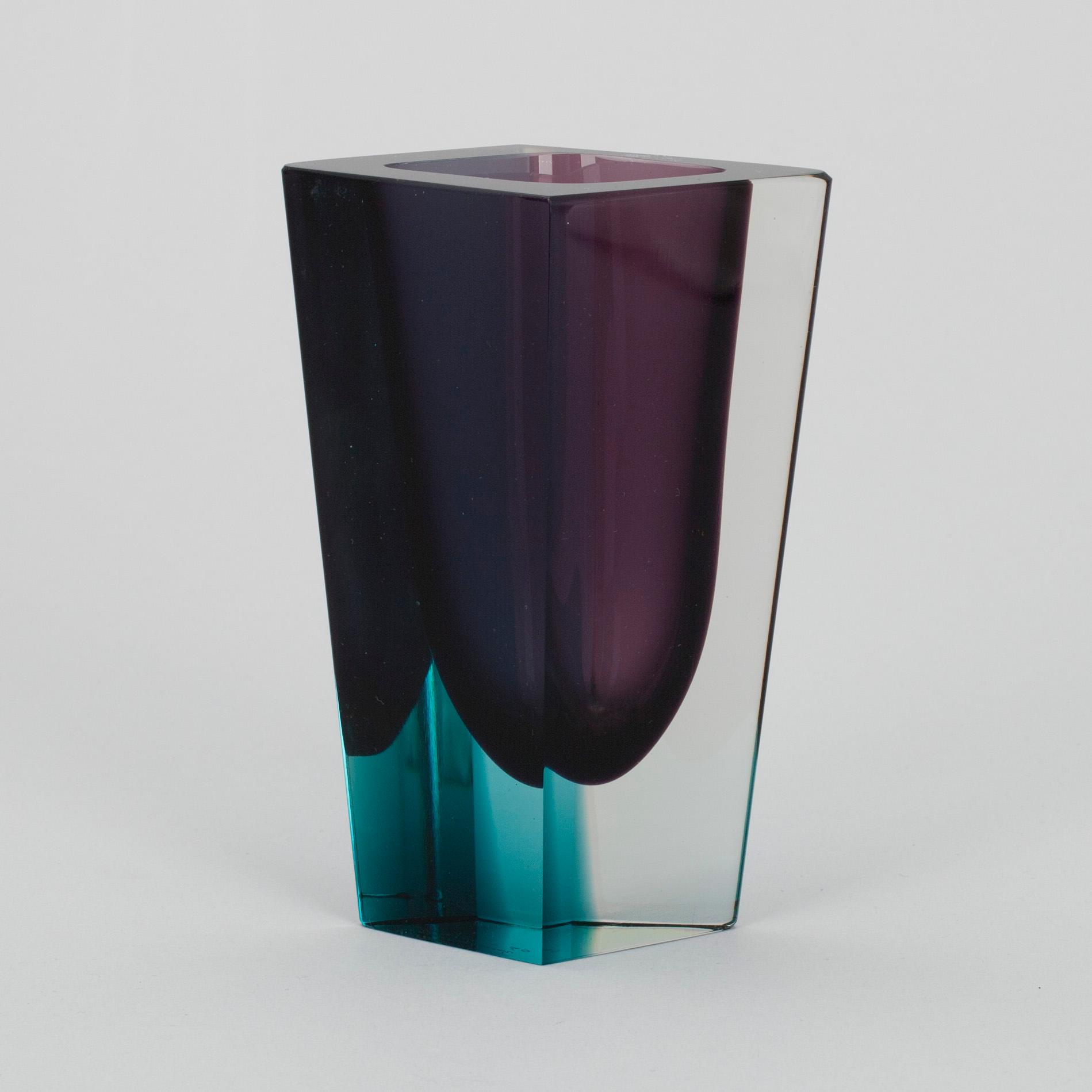 VAS, glas, sign. K. Franck, Nuutajärvi Notsjö -60.