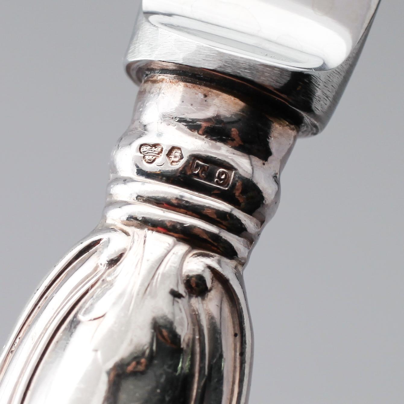 SMÖRGÅSBESTICK, 14 delar, silver, C.G. Hallberg och GAB, 1950/60-tal. Vikt ca 469 g.