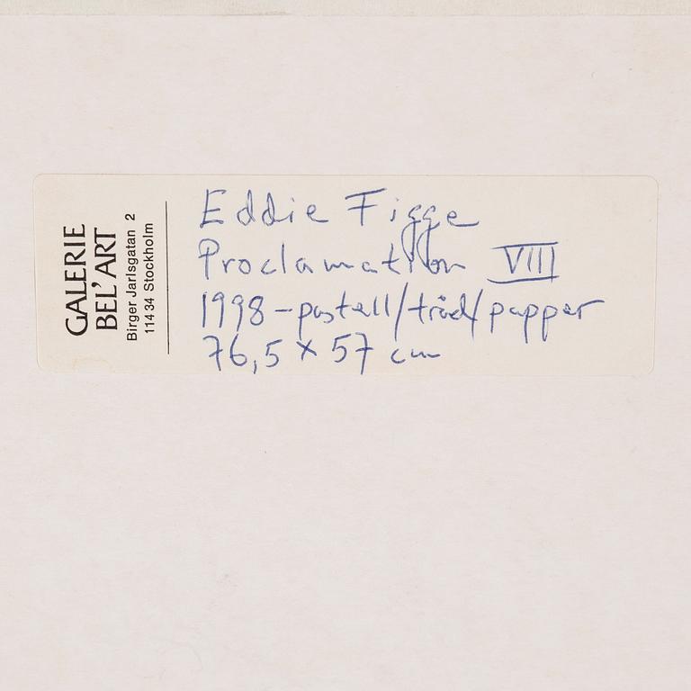 EDDIE FIGGE, pastel and assemblage, signed and dated 1998.