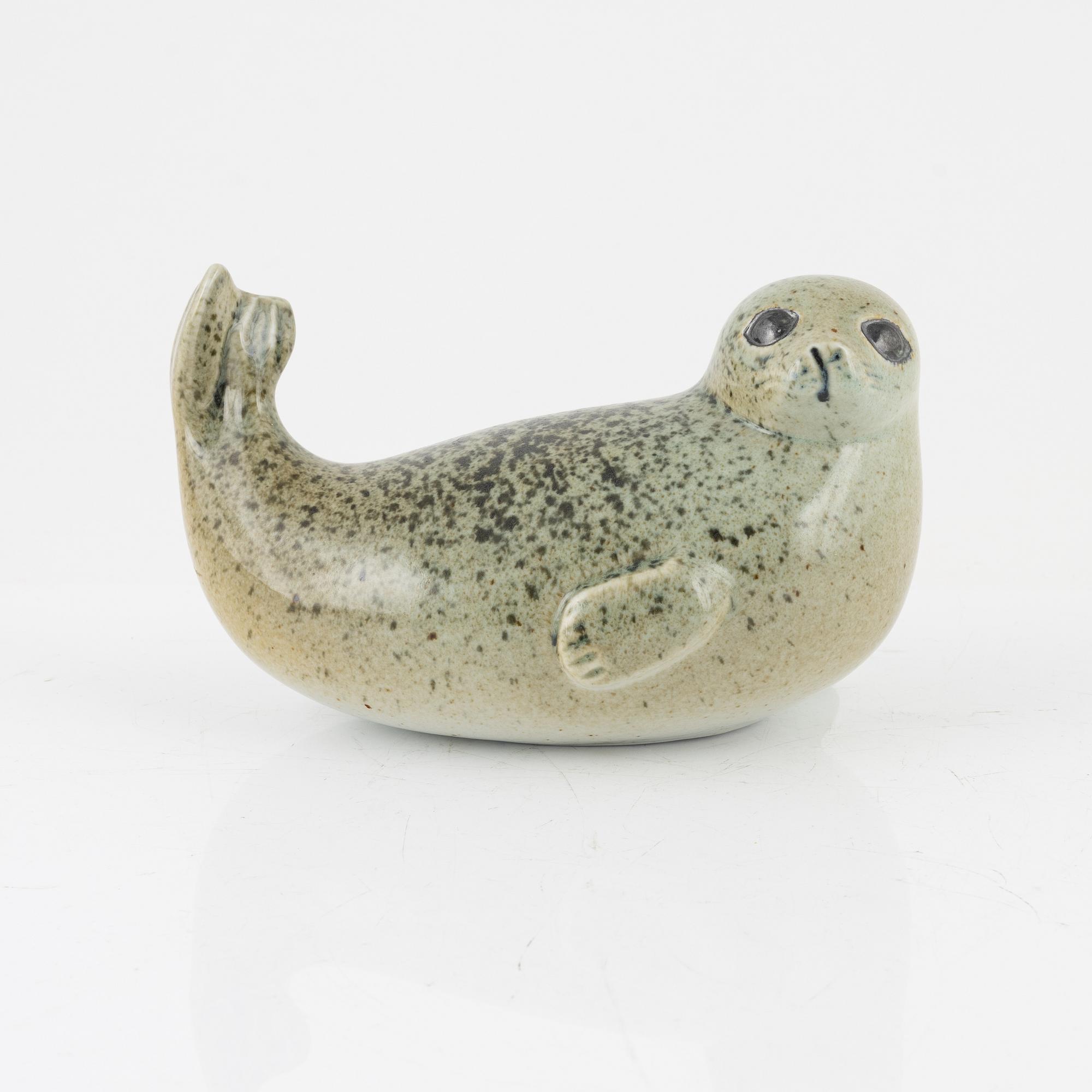 Lisa Larson, two stoneware figurines, for Nordiska Kompaniet in cooperation with WWF, Gustavsberg.