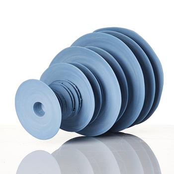 Gustaf Nordenskiöld, a unique porcelain object/ candlestick 'R.p.m - a rotation in stillness' (blue no 1), circa 2009.