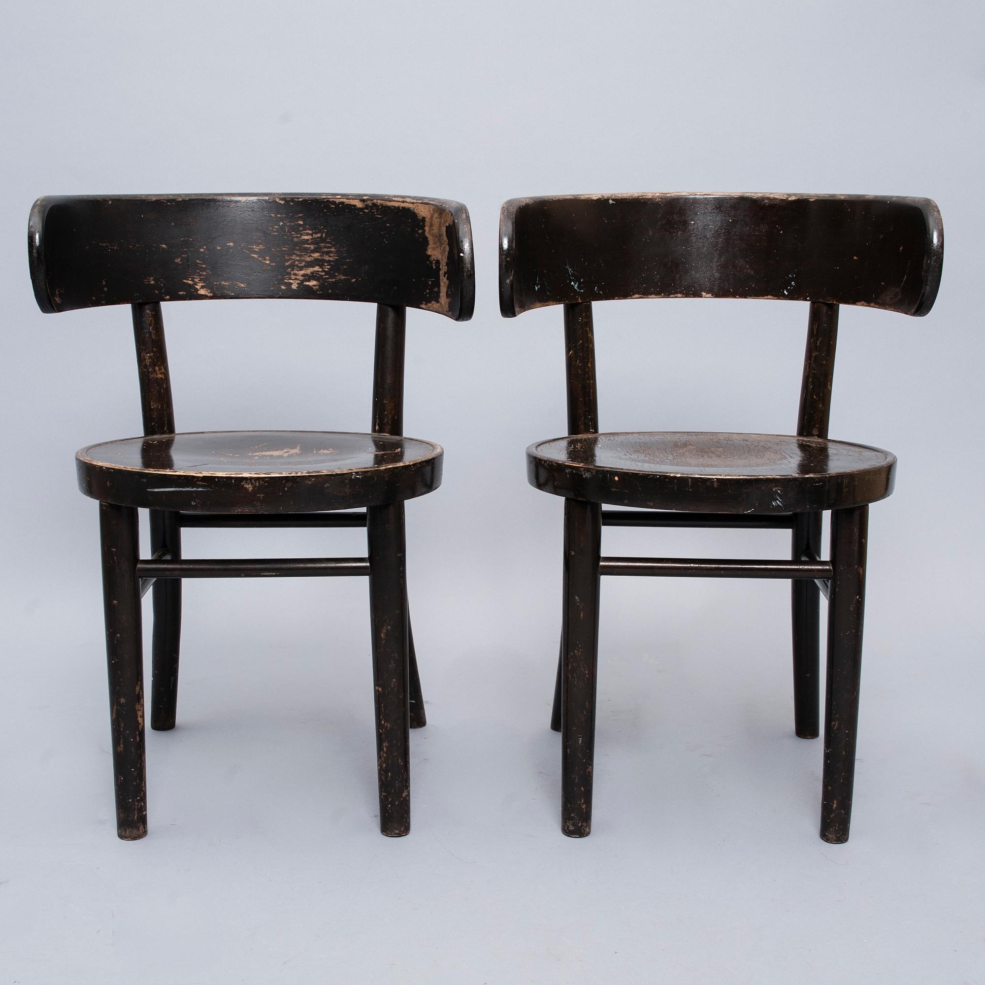 STOLAR, ett par, Werner West, stämplade Wilh. Schauman, Fanerfabrik, Jyväskylä, Made in Finland.