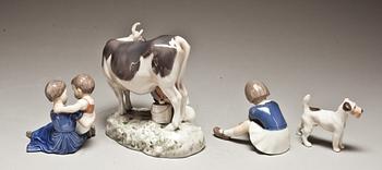 FIGURINER, 4 st, porslin, Bing & Gröndahl. Bl a Axel Locher. 1900-talets andra hälft.