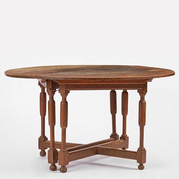 A Swedish D-end baroque dining table, early 18th century.
