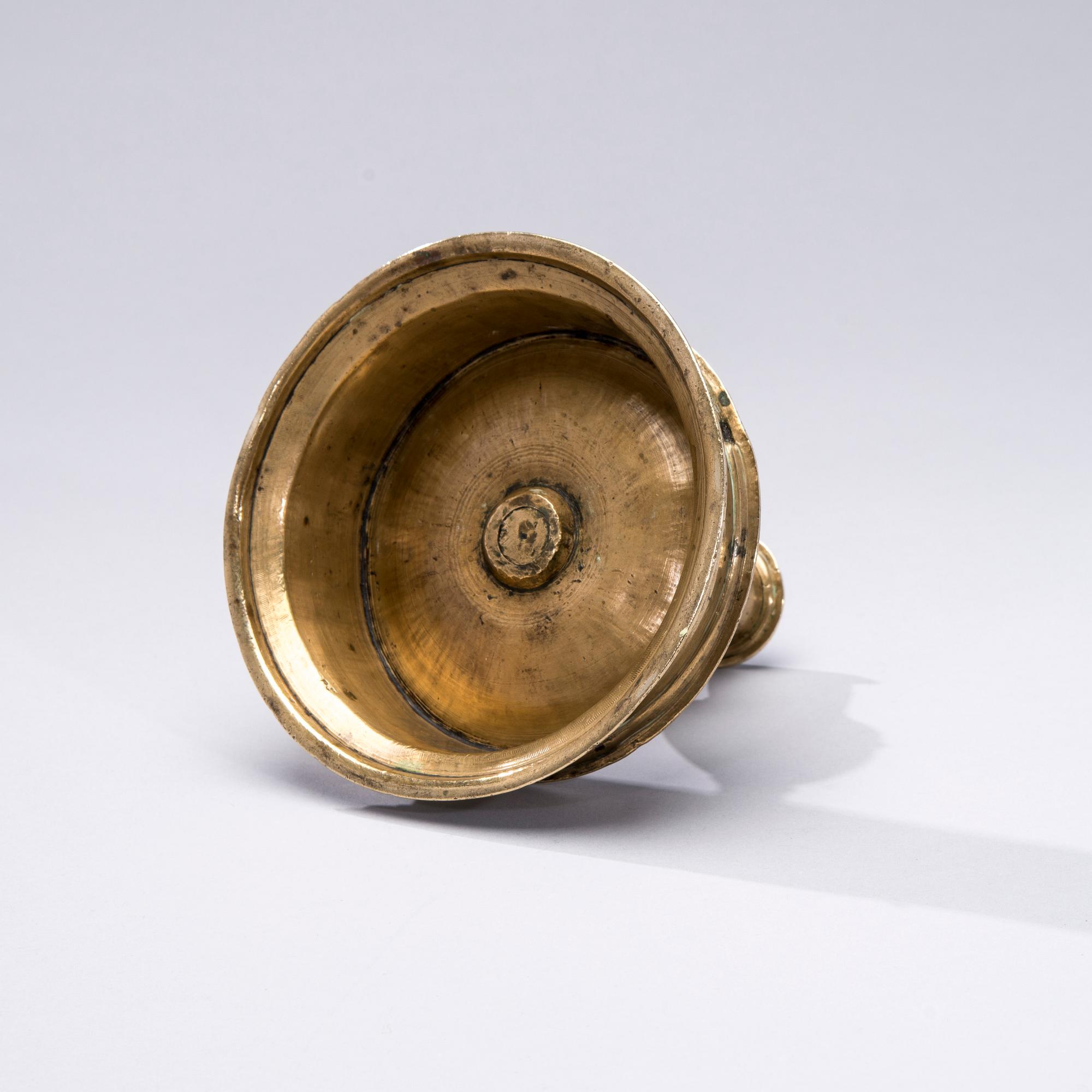 LJUSSTAKE, mässing, Spanien 15/1600-tal.