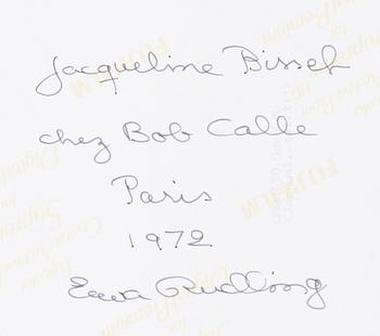 Ewa Rudling, "Jacqueline Bisset, chez Bob Calle".