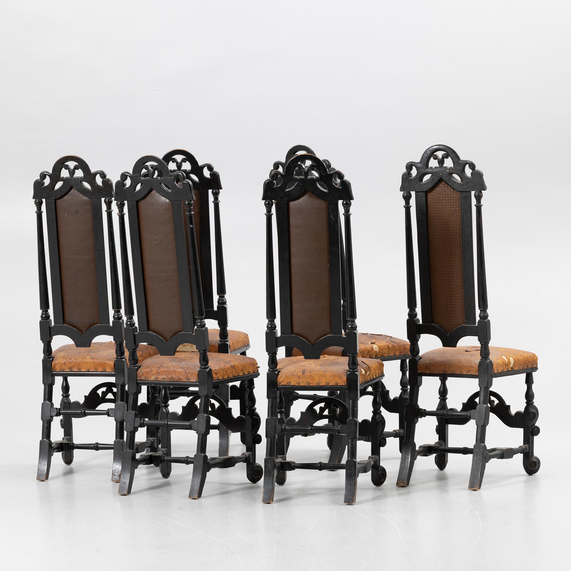 Chairs, 2+4, 18th and 19th centuries.