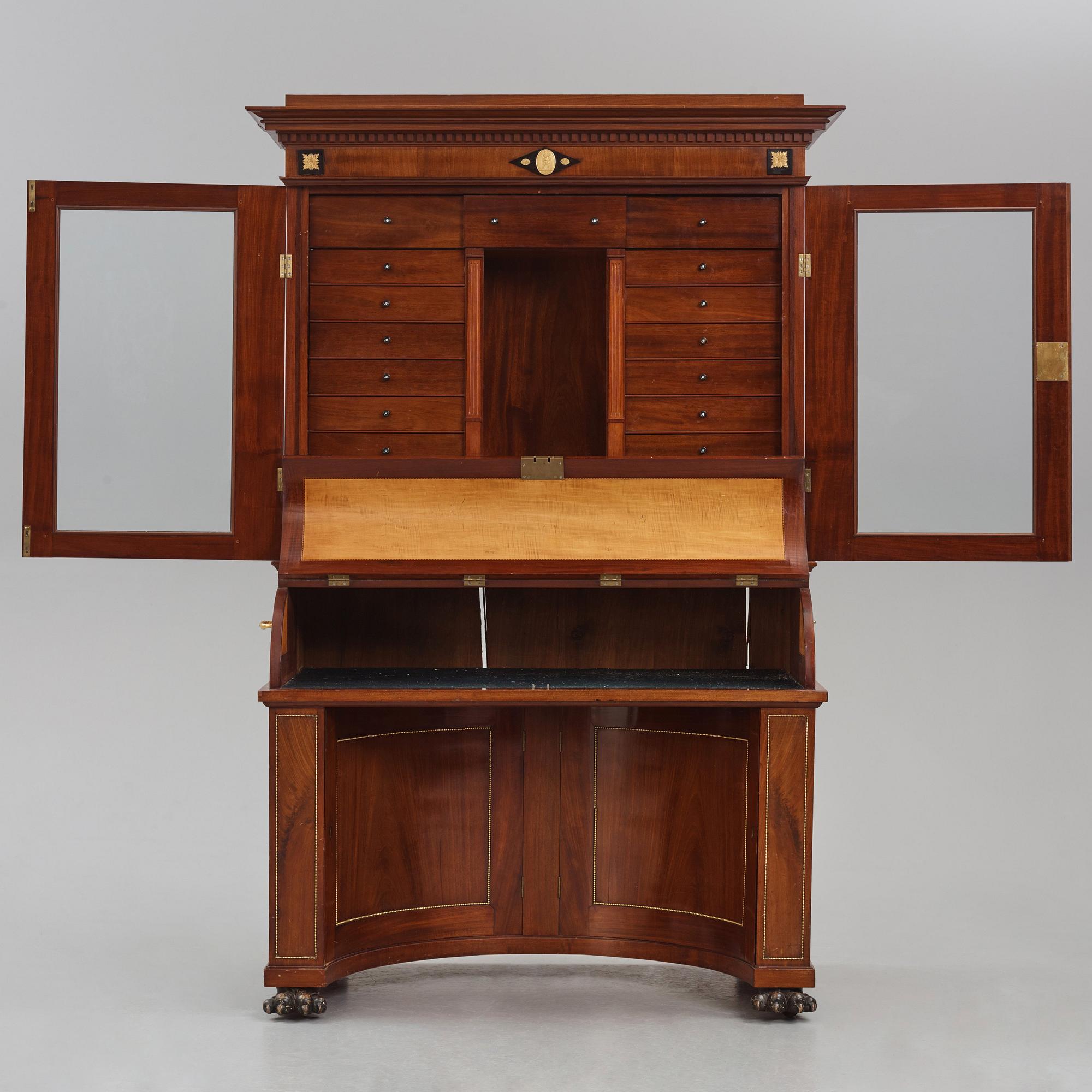 Writing cabinet,  by Johan Söderberg (instrument maker under the carpenter's guild in Stockholm 1803-1820) Empire,