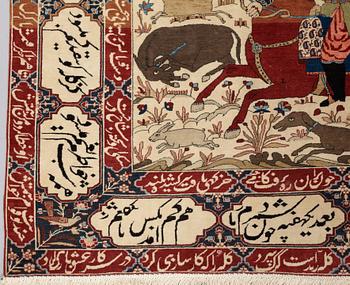 MATTA, semiantik Keshan figural, s.k. Motachem, ca 205,5 x 140,5 cm.