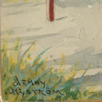 Jenny Nyström, akvarell, signerad.