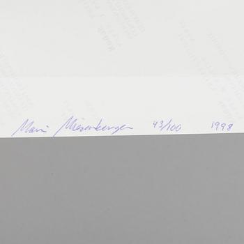 BOK med silvergelatinfotografi, "Works by Maria Miesenberger", Galleri Lars Bohman. Signerad och numrerad 43/100. 1998.