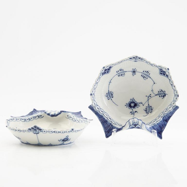 Service "Musselmalet Full Lace and Half Lace" 57 pcs Royal Copenhagen Denmark porcelain, second half of the 20th century.