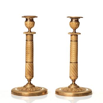 A pair of Empire candlesticks.