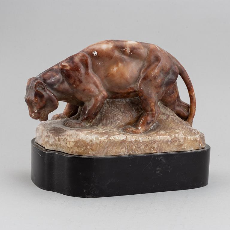 A 20th century stone sculpture of a panther.