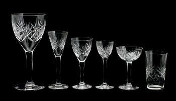SERVISDELAR, 39 delar, glas, "Helga", Kosta.