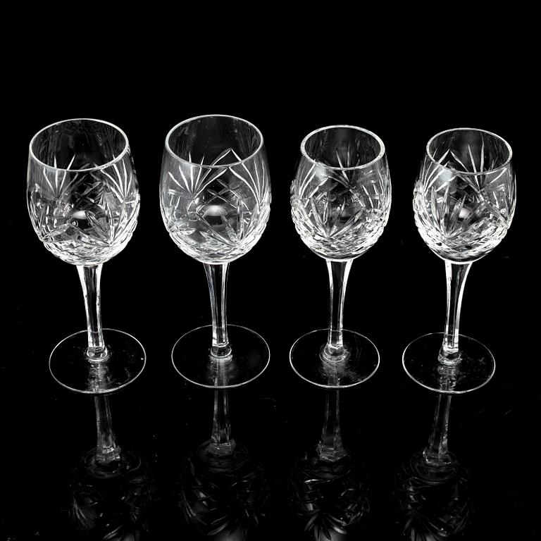 A set of 23 wine glasses from the 20th century.