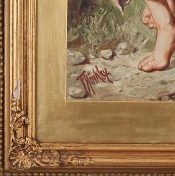 OKÄND KONSTNÄR, akvarell, England, signerad T Hinkley, sent 1800-tal.