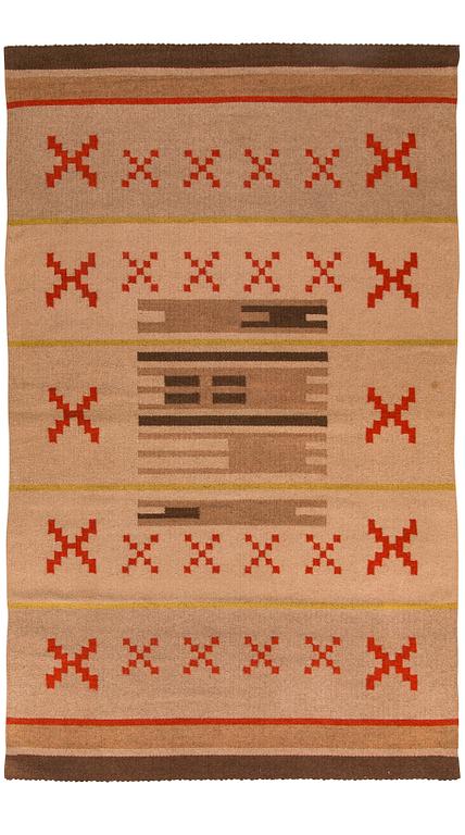 A 1930's Finnish flat weave carpet. Circa 250 x 160 cm.