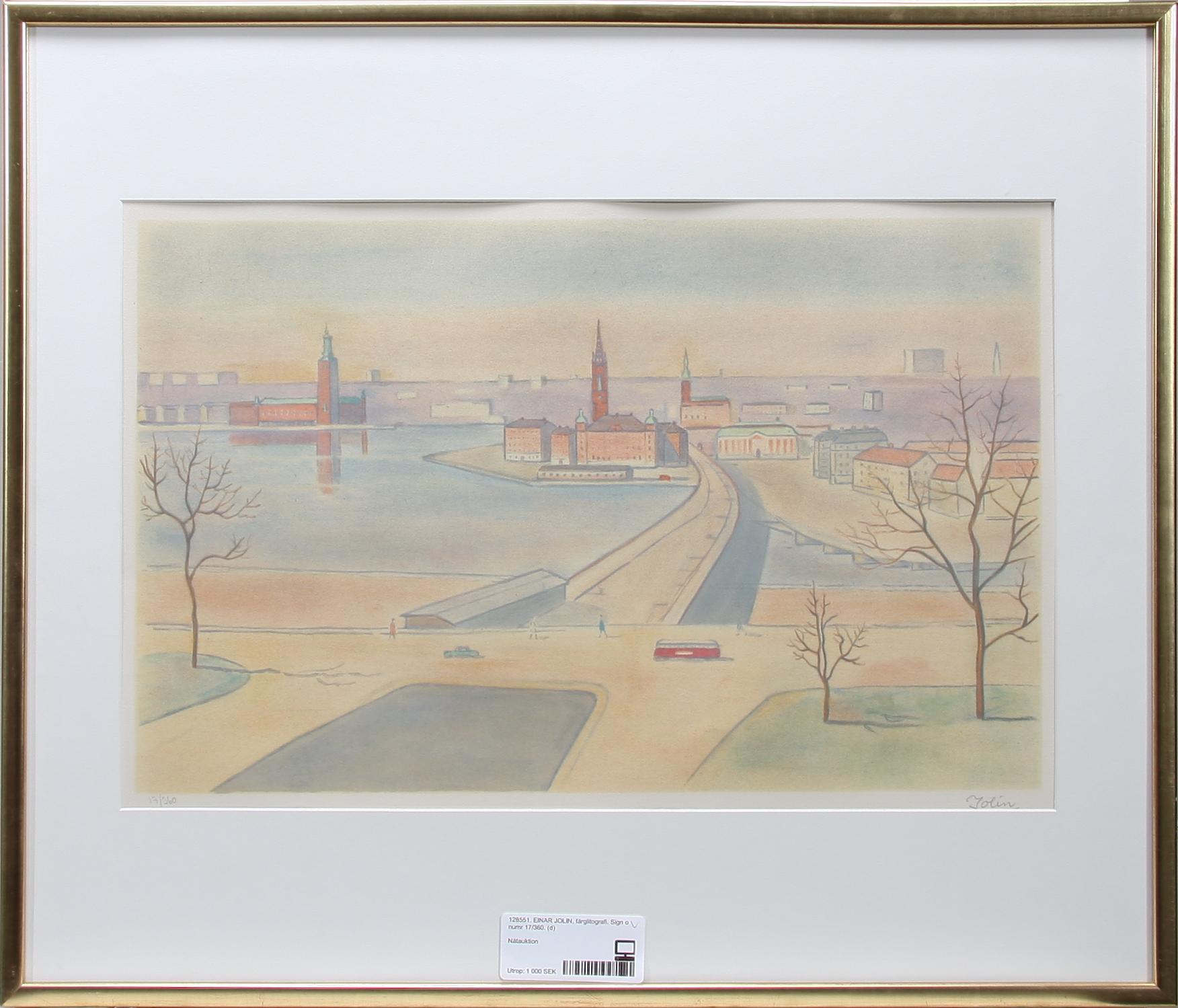 EINAR JOLIN, färglitografi. Sign o numr 17/360.
