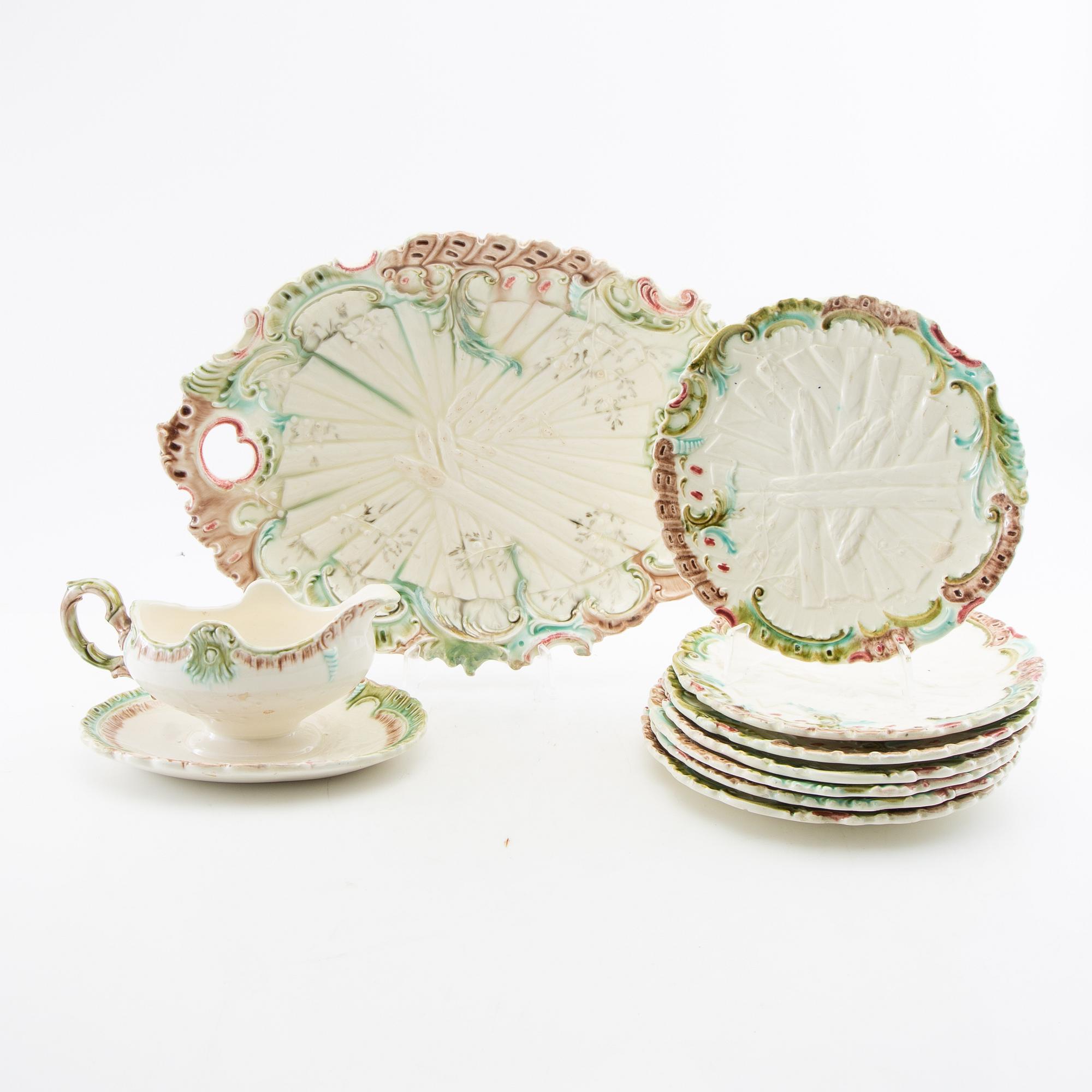 Sparris-servis 9 dlr Jugend 1900-talets första hälft flintgods.