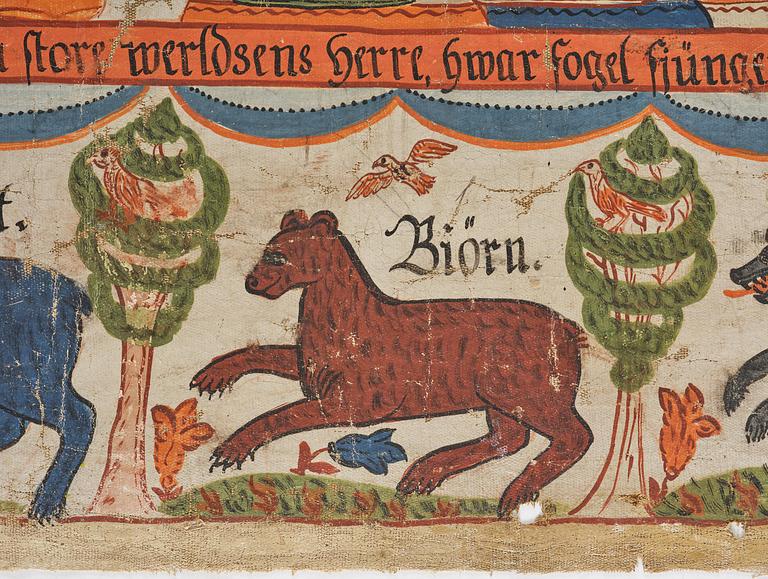 A traditional folk art painting attributed to Anders Andersson, Femsjö (1782-1865).