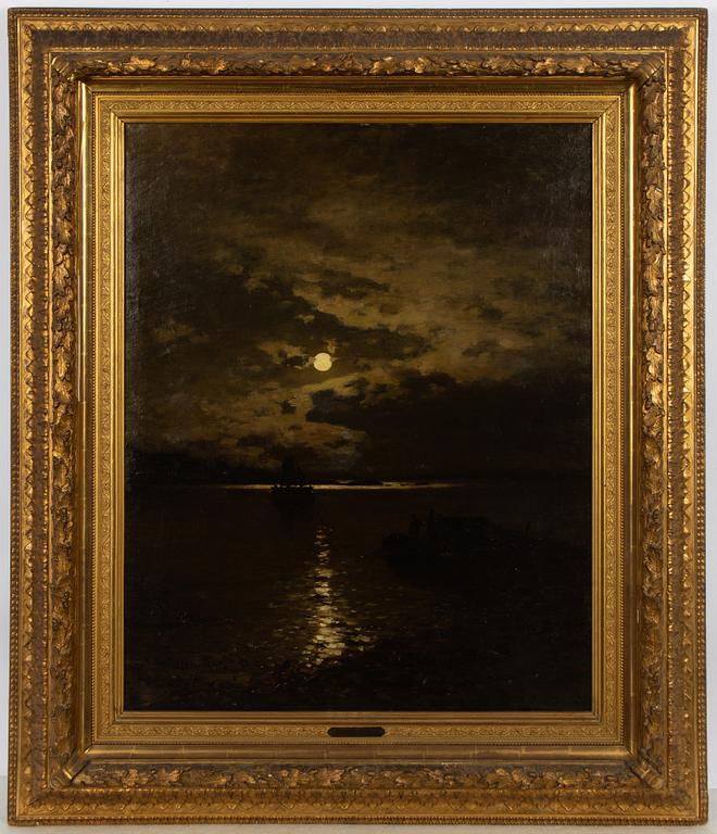 Axel Nordgren, Moonlight over Fishing Boats.