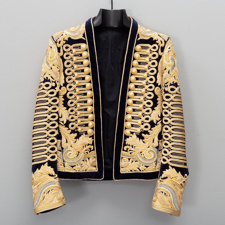 Balmain, a highly decorated velvet jacket, French size 48.