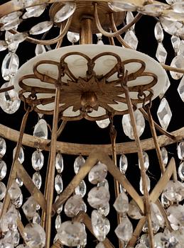 A late Gustavian circa 1800 seven-light chandelier.