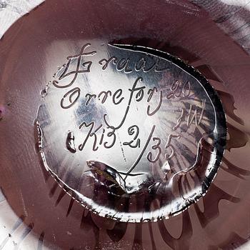 Simon Gate, skål, tunnväggig graal, glas, Orrefors, 1920.