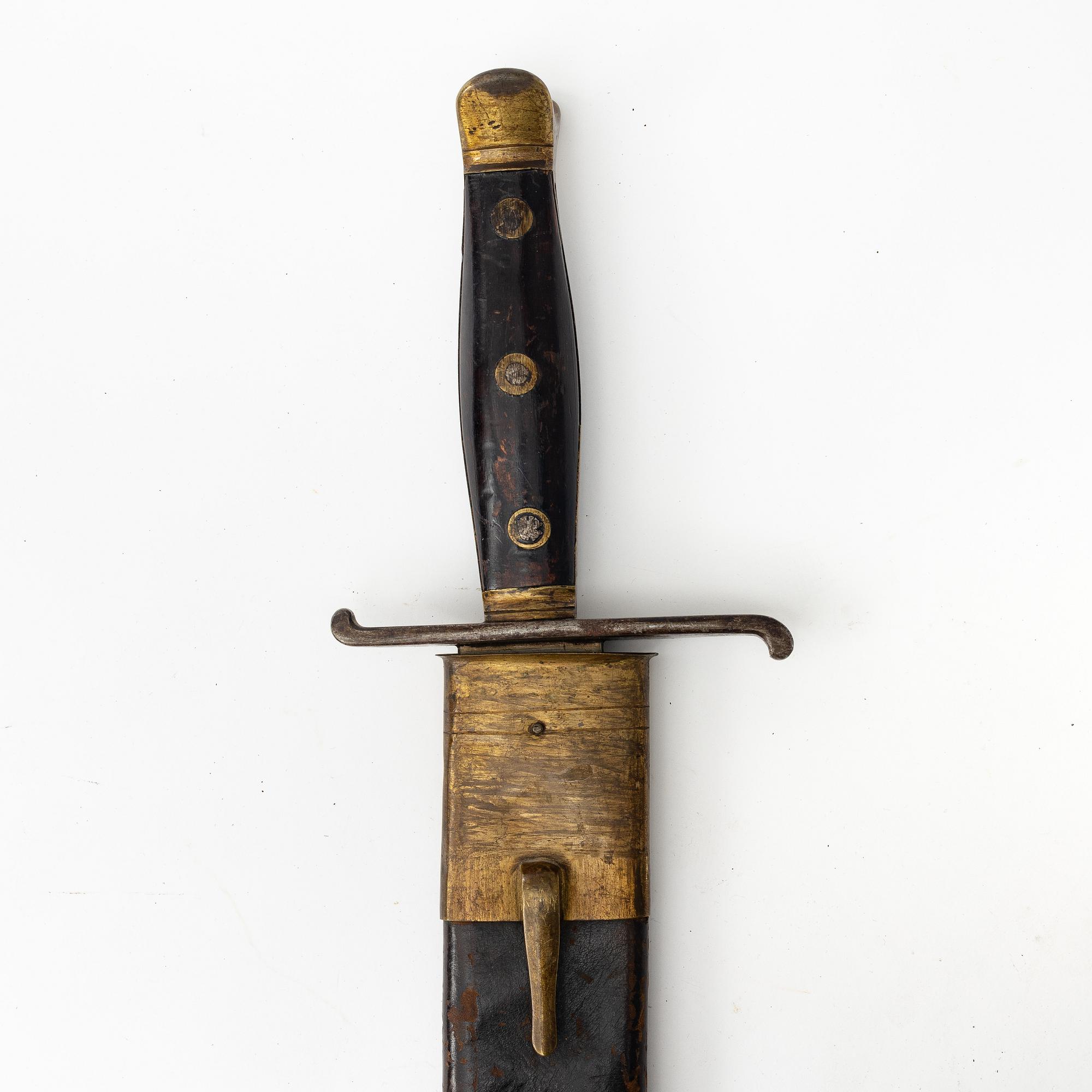 A Swedish cutlass 1810 pattern, with scabbard.