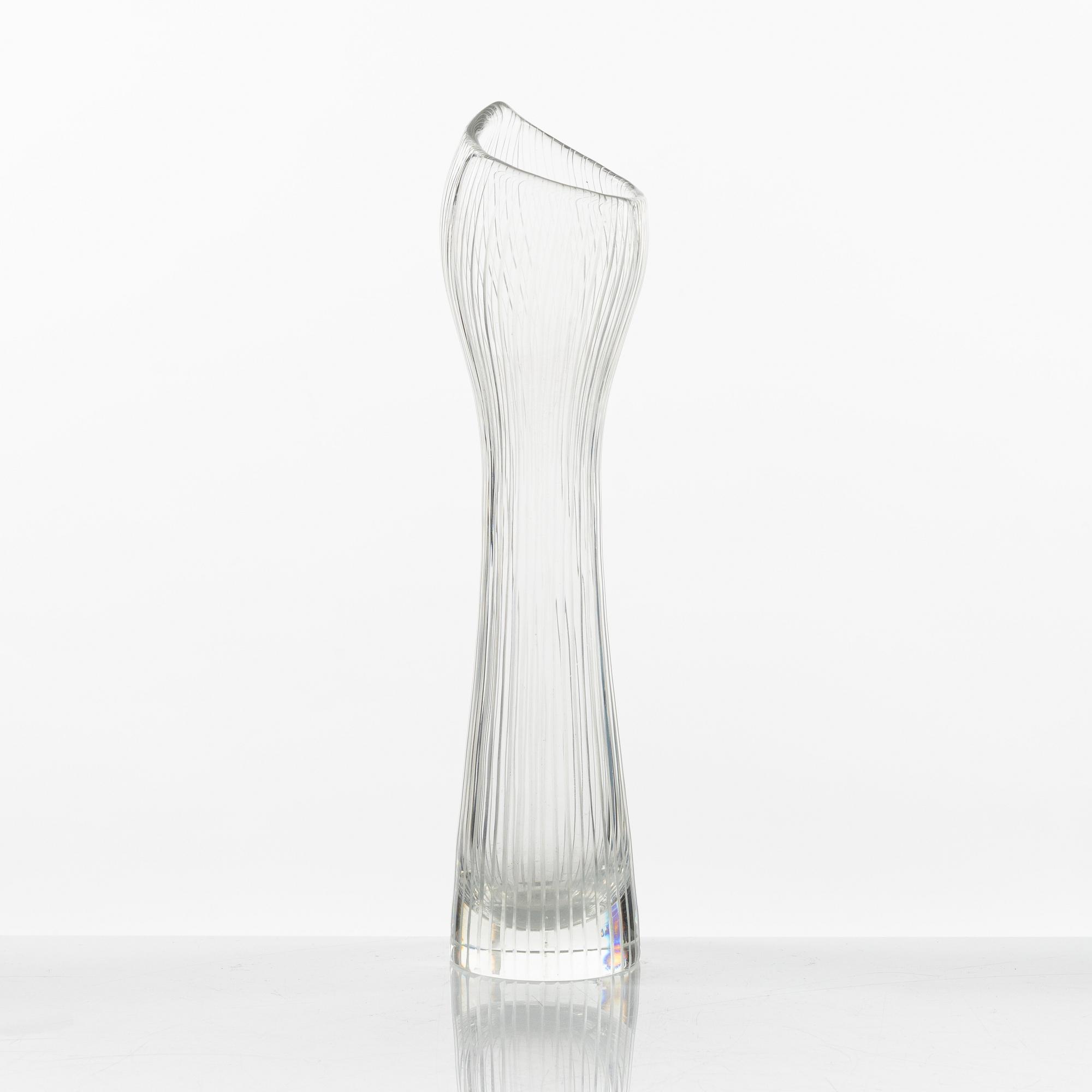 Tapio Wirkkala, a glass vase, signed.