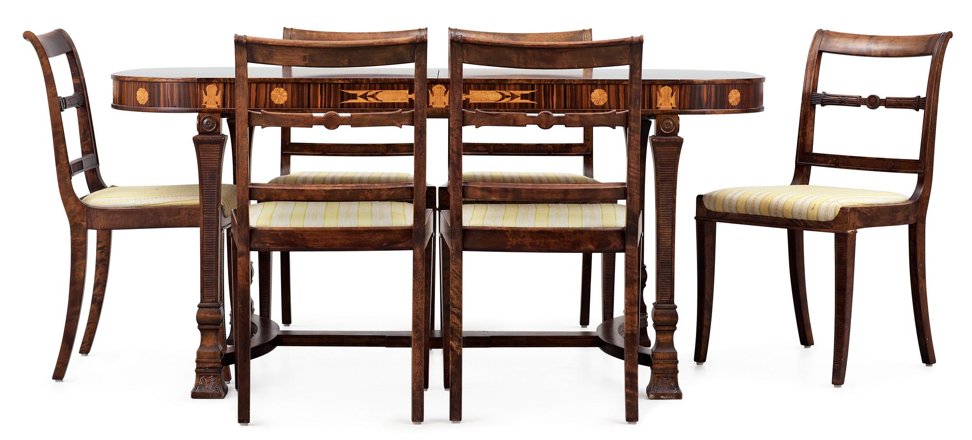 A Swedish grace dinner suite, possibly by Carl Malmsten, Bodafors, 1920-30's.