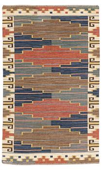 245. Märta Måås-Fjetterström, a carpet, ”Blå heden”, flat weave, ca 243,5 x 148 cm, signed AB MMF.