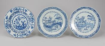 TALLRIKAR, 6 st, porslin, Kina, 1700-tal.