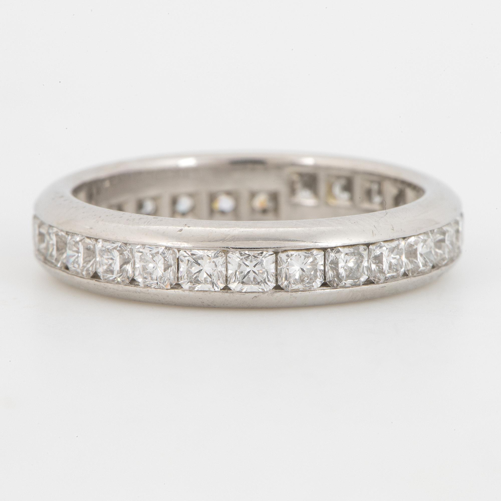 Tiffany & Co, Lucida diamond eternity band ring, platinum.