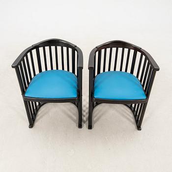 Josef Hoffmann, attributed armchairs, a pair from the first half of the 20th century.
