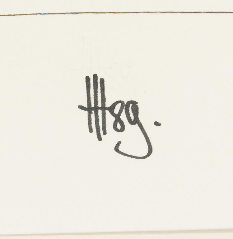 Hugo Hiibus, watercolour, signed and dated -89.