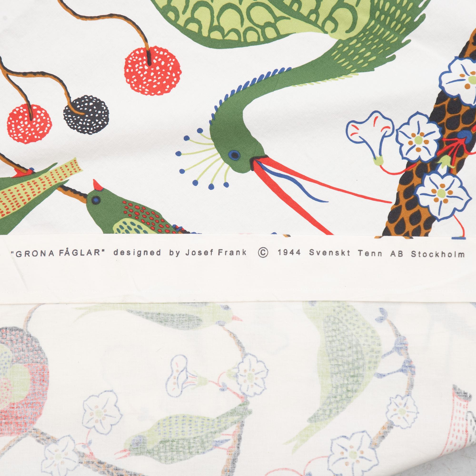 Josef Frank, curtains, a pair, "Green Birds", Svenskt Tenn.