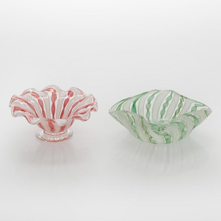 Skålar, 2 st, Murano Italien 1900-talets mitt.